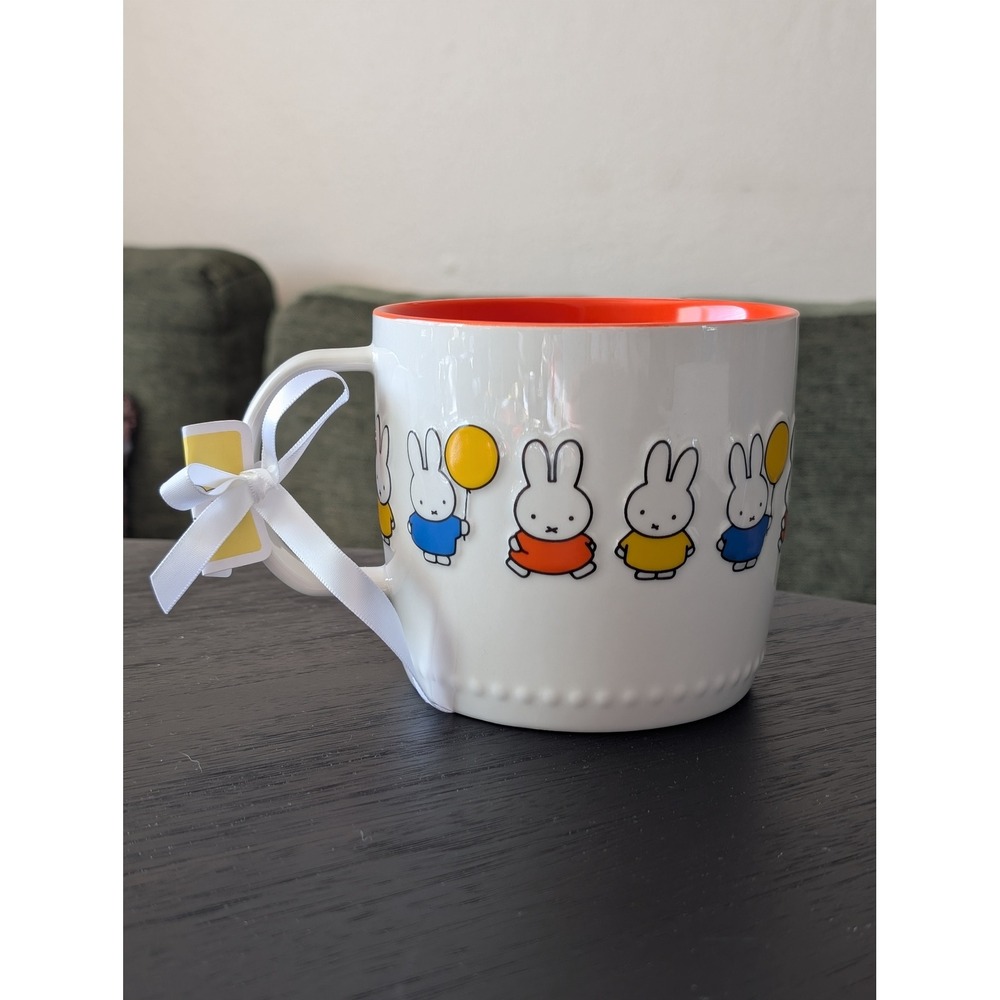 Miffy Ceramic Coffee Mug Balloon Kawaii White Orange Interior Dick Bruna Bunny